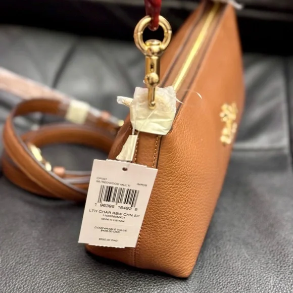 COACH Charlotte Shoulder Bag With Rainbow chain -Soft Leather CP097